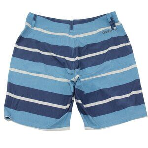 Oakley Mens Sz 32 Zulu Hybrid Water Beach Board Shorts Trunks Blue Striped